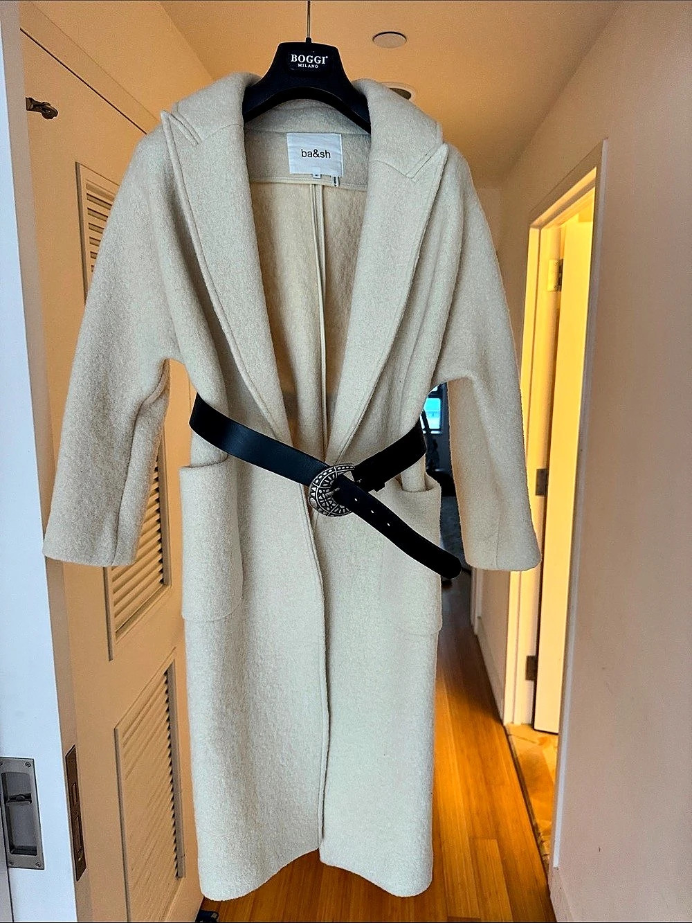 ba&sh Belted Cream Coat Size XS Like New